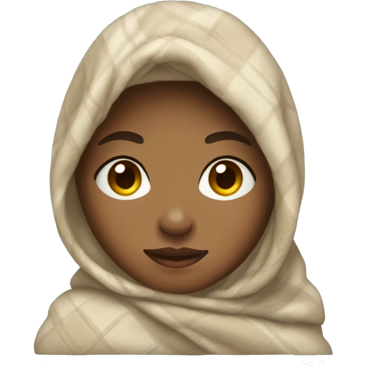 light skin girl in a blanket  emoji