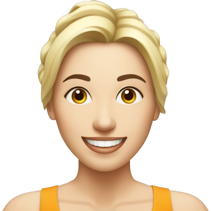 Mujer feliz pilates reformer emoji