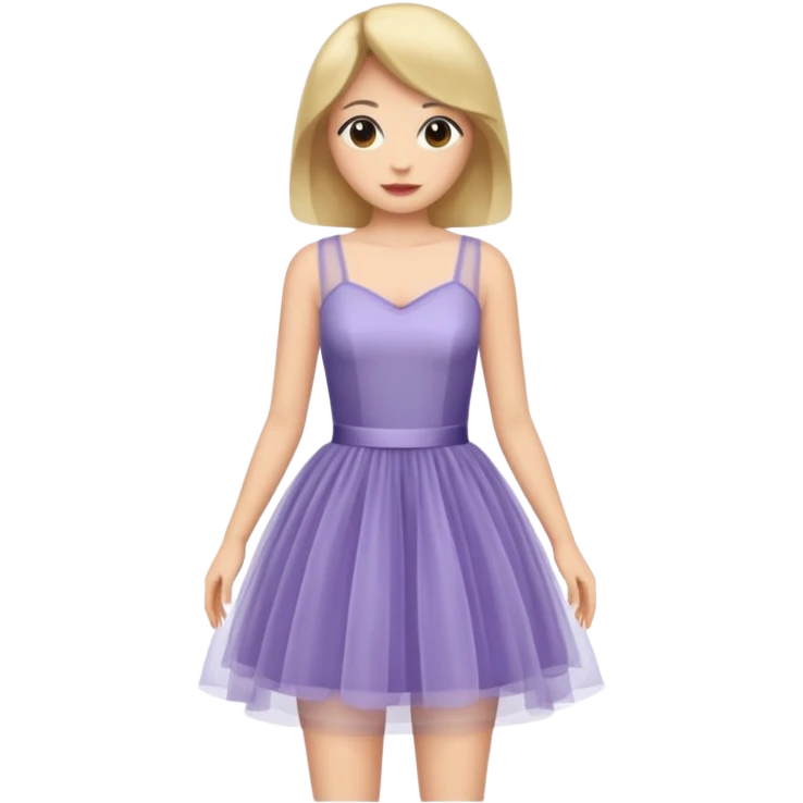 woman tulle dress wearing emoji