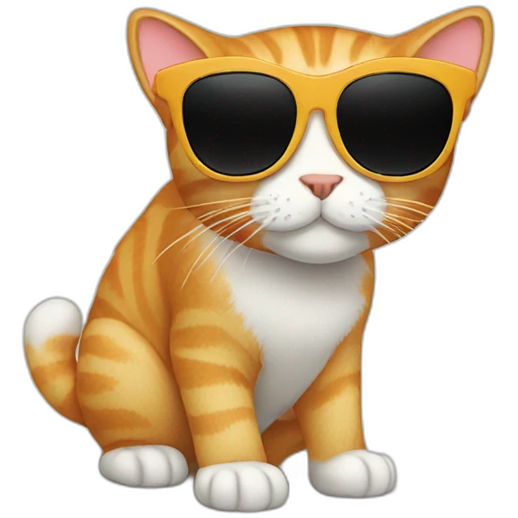 ginger cat wit black sunglass emoji