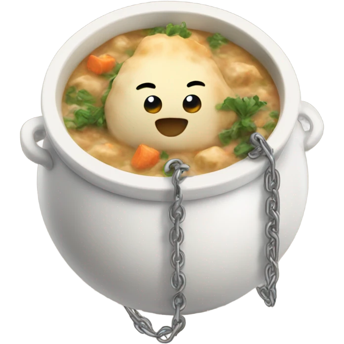 chowder with a chain emoji