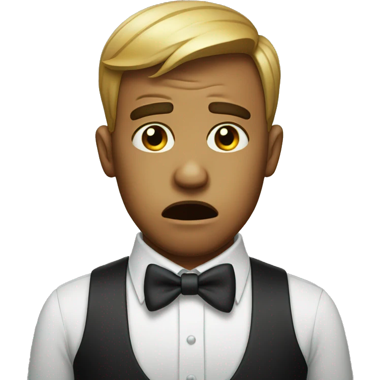 Crying with bow tie emoji