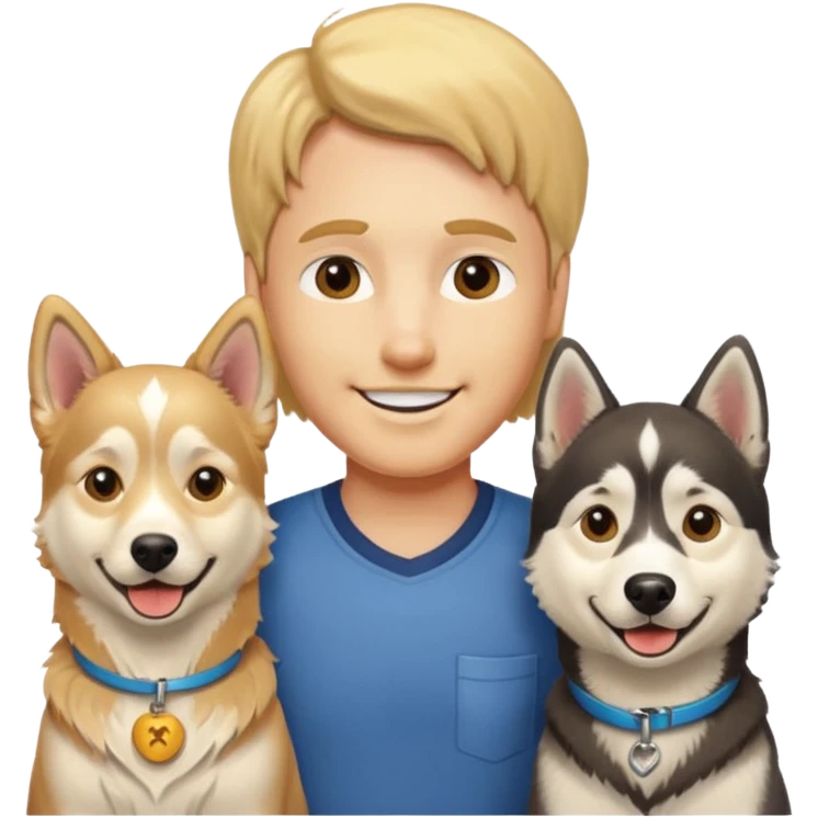 Walker + two dogs emoji