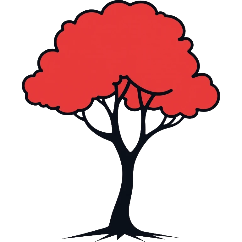 white tree with red foliage emoji