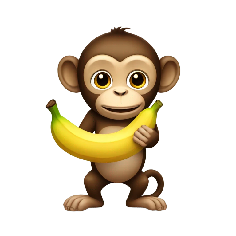 Monkey with banana  emoji