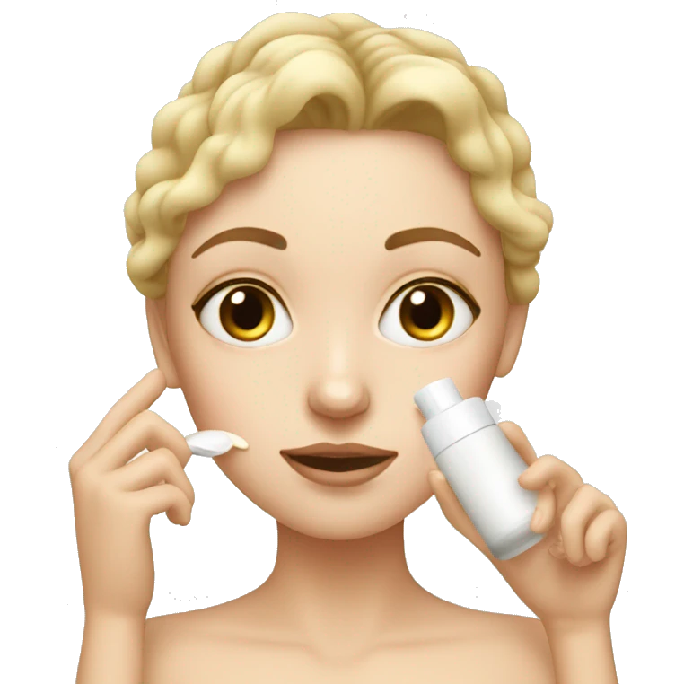 white girl applying cream on face emoji