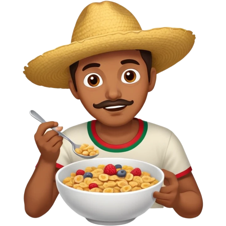 Mexican man with cereal emoji
