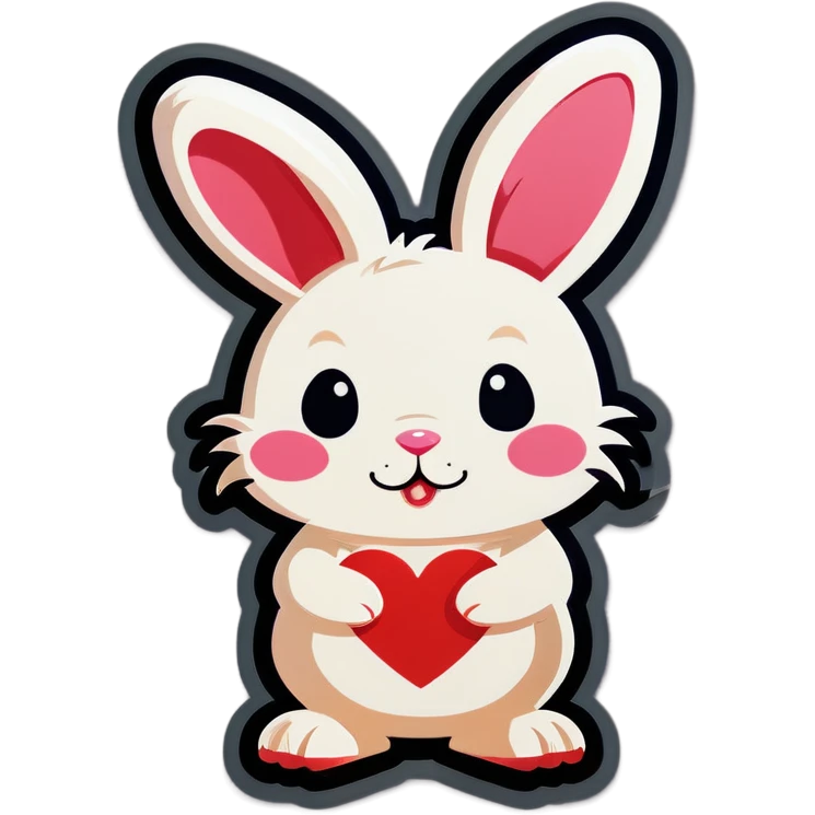 bunny with heart emoji