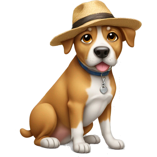 Dog wearing a hat emoji