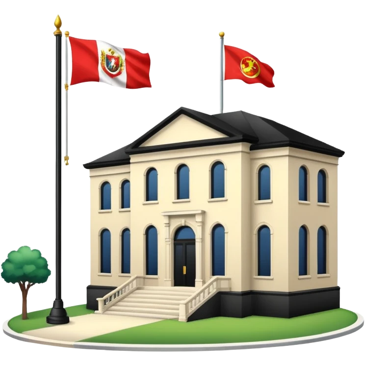 embassy entrance with flagpole icon emoji
