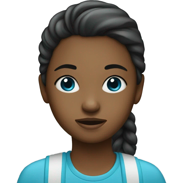 Girl with blue emoji