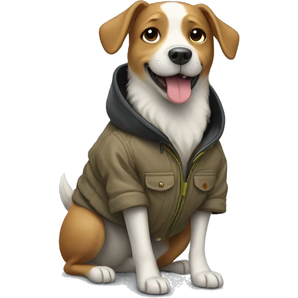 dog wearing a jacket emoji