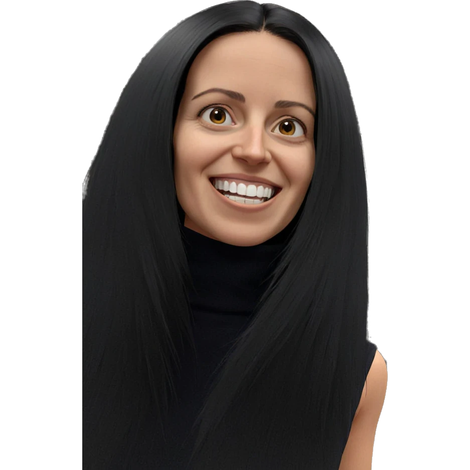 happy girl with black hair emoji