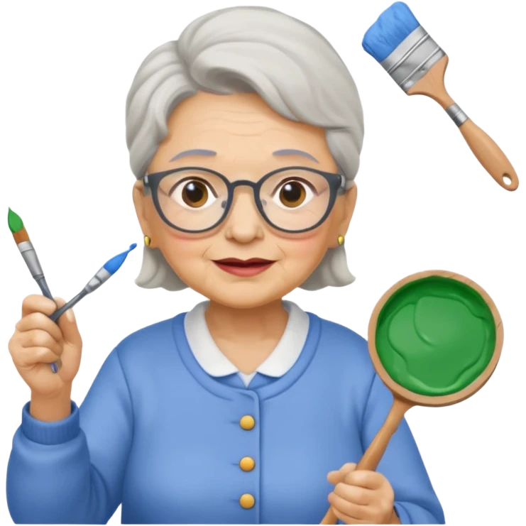 Grandma is painting an house emoji