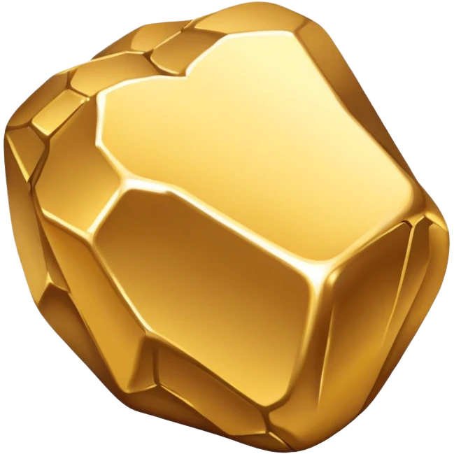 shiny gold metal nugget emoji