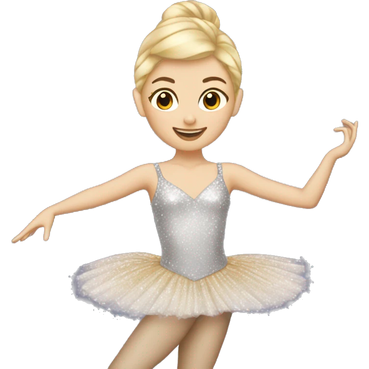 Blonde ballerina in a sparkly winter dance costume emoji