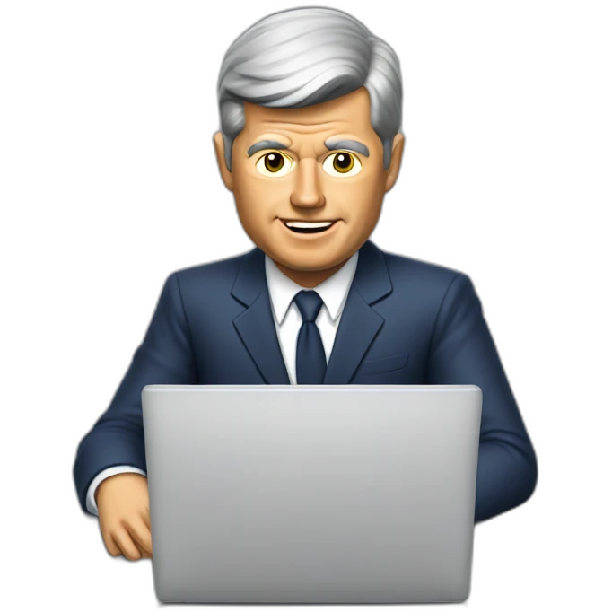 john f kennedy gaming on a laptop emoji
