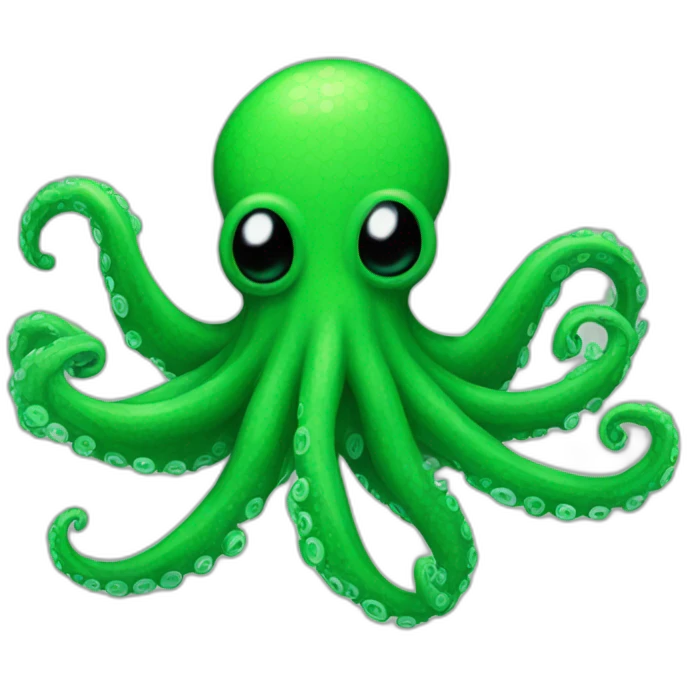 Green pixelated octopus emoji