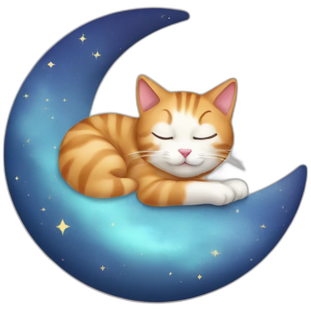 cat sleeping on moon emoji