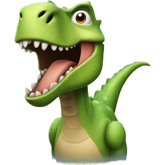 Dinosaur happy emoji