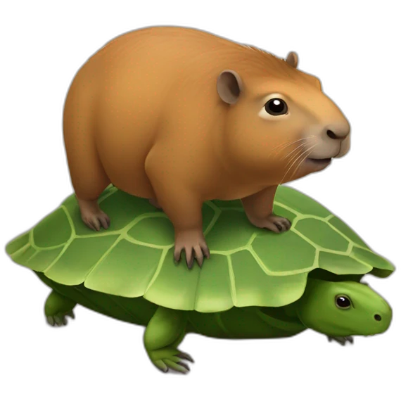 Capibara sur une tortue  emoji