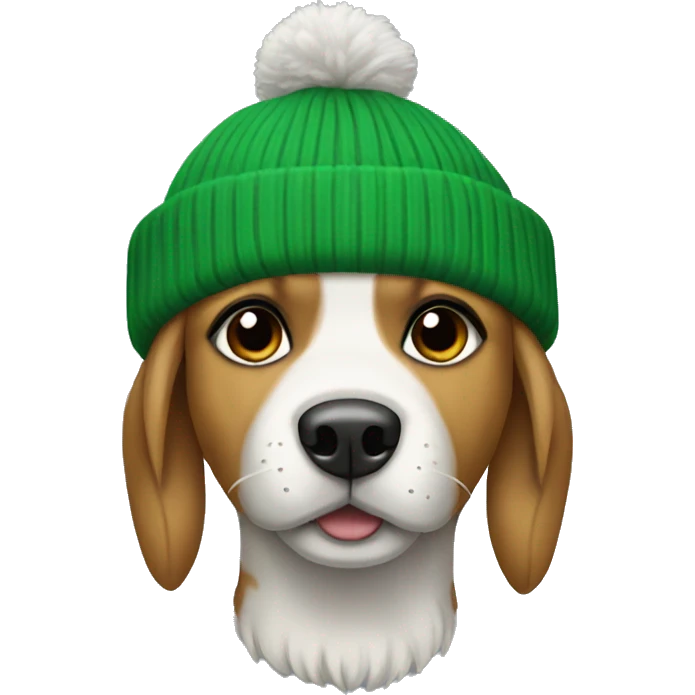 Dog with green beanie emoji