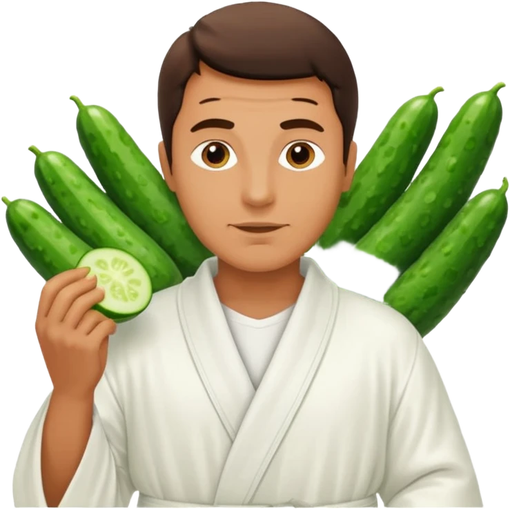 man with cucumbers bed emoji