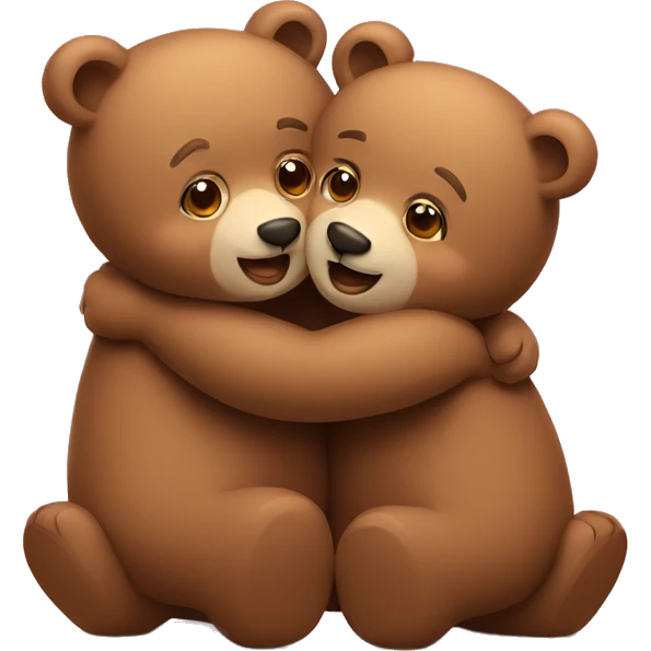 two bears in love hugging emoji