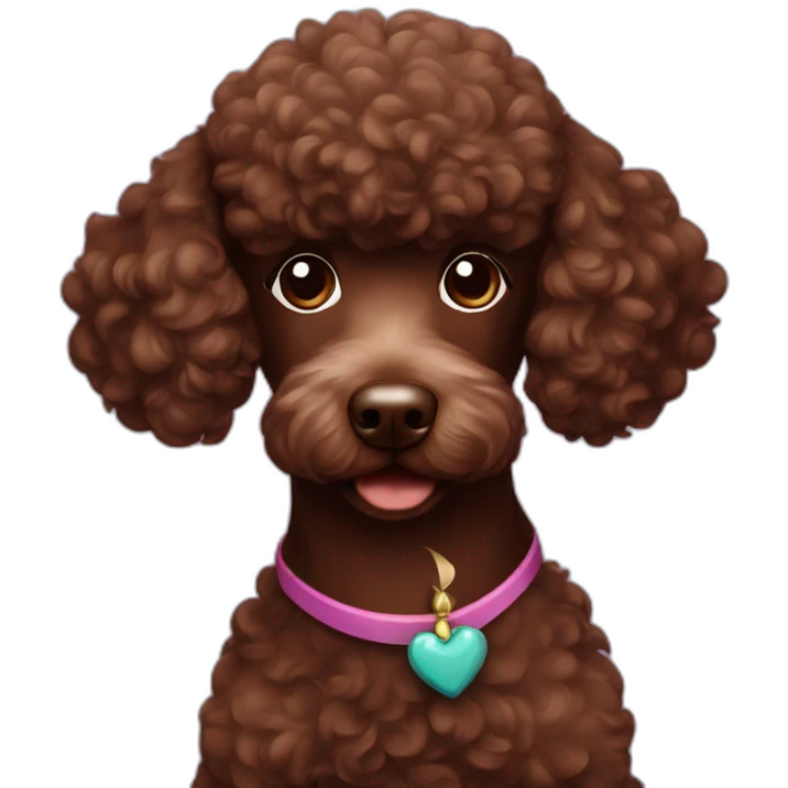Chocolate poodle wink emoji