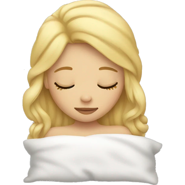 Blonde girl sleeping emoji