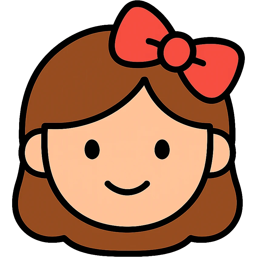 Simple girl face with hair bow emoji