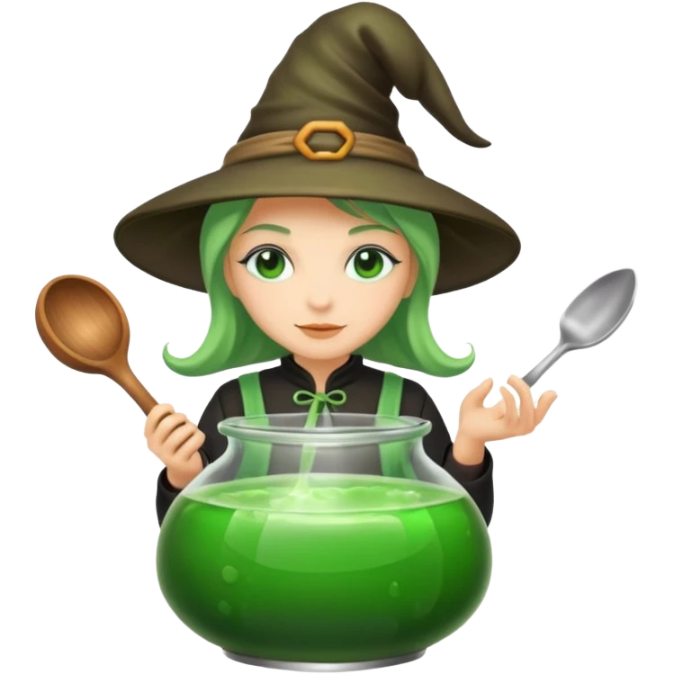 green witch cooking potion emoji