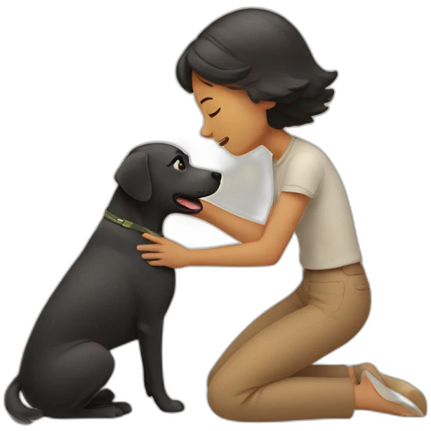 person petting a dog emoji
