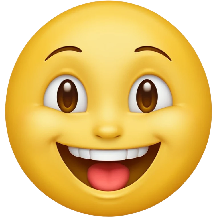 laughing emoji, yellow face, wide open mouth, smiling eyes, simple, apple style emoji