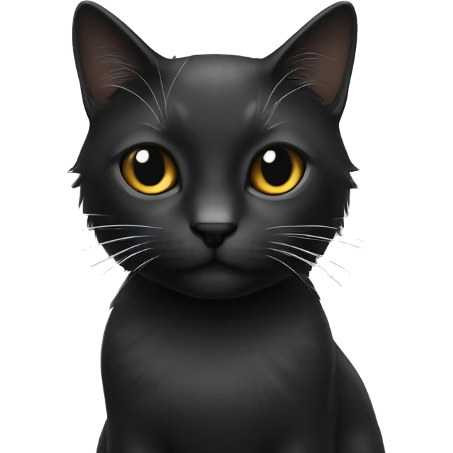 Gato negro y gato blanco con pelo largo emoji
