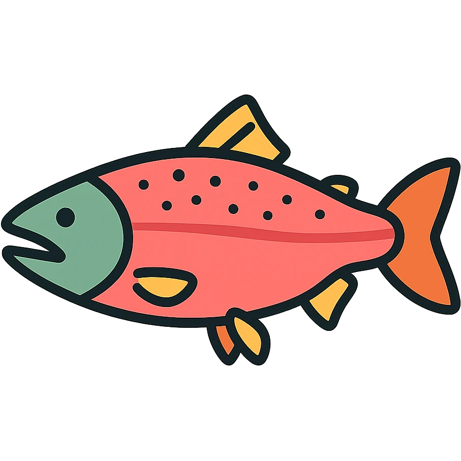 Salmon fish icon with natural coloring emoji