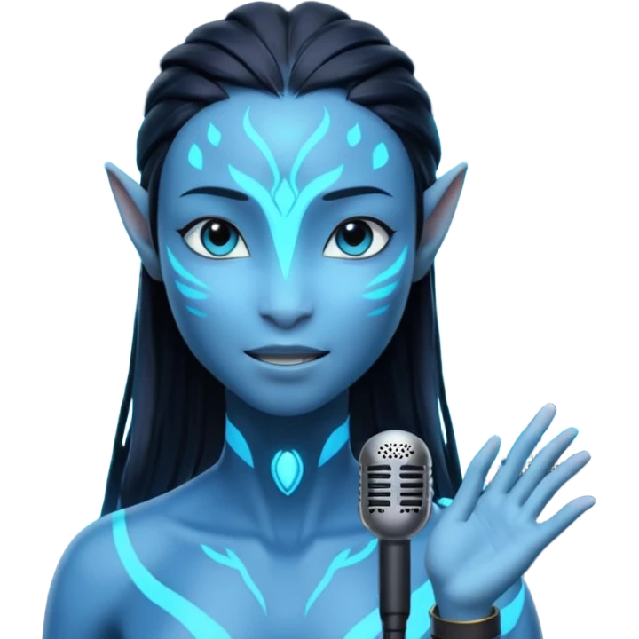 Avatar singing blue character  emoji