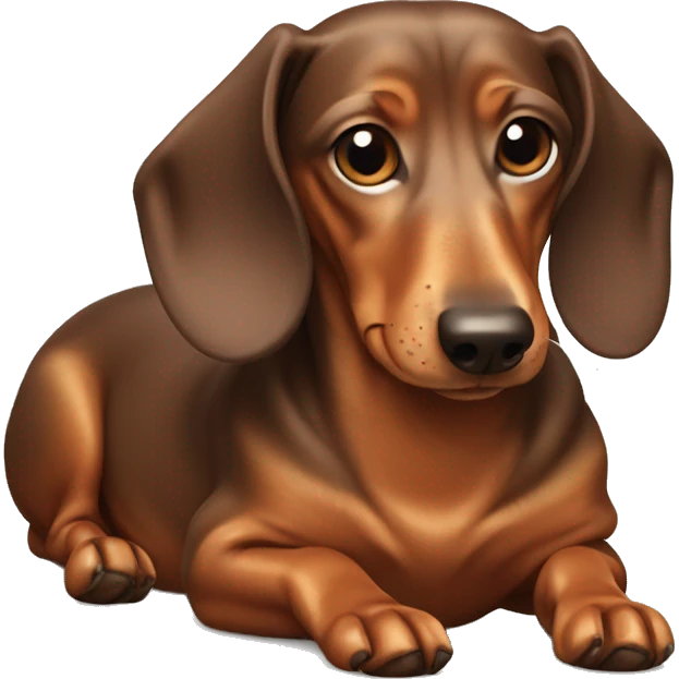 dachshund dog curled up emoji