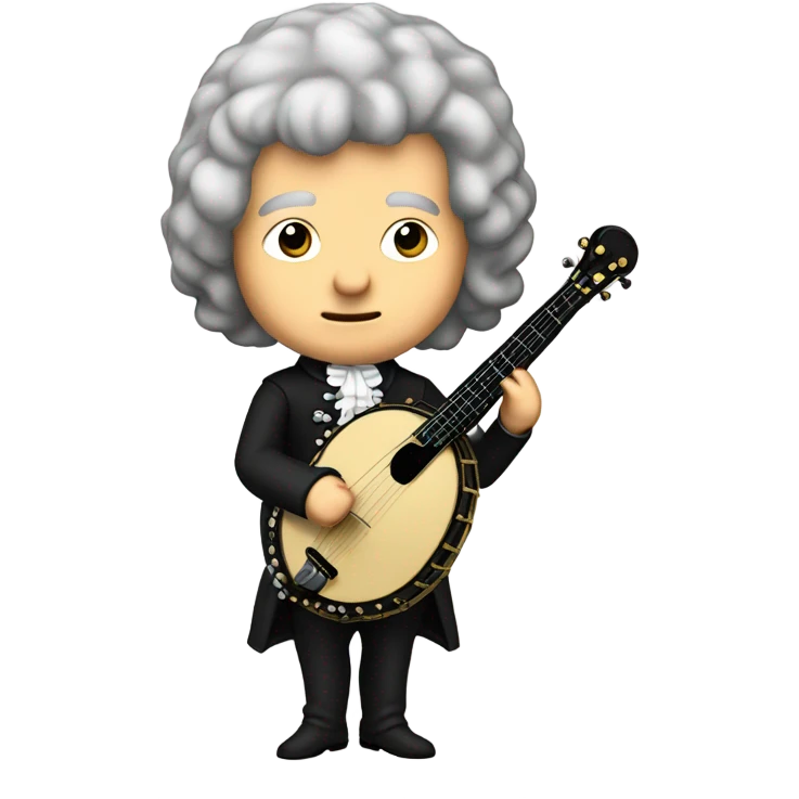 Johann Bach chibi standing Banjo  emoji