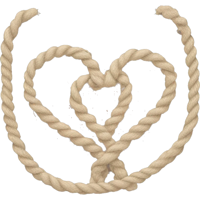 two rope tied hearts emoji