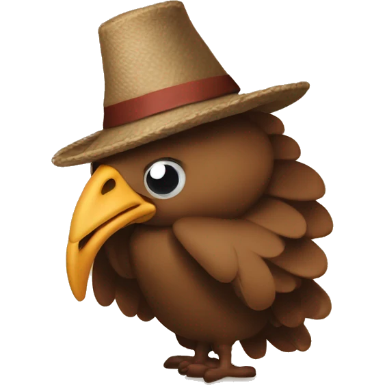 turky with a hat emoji
