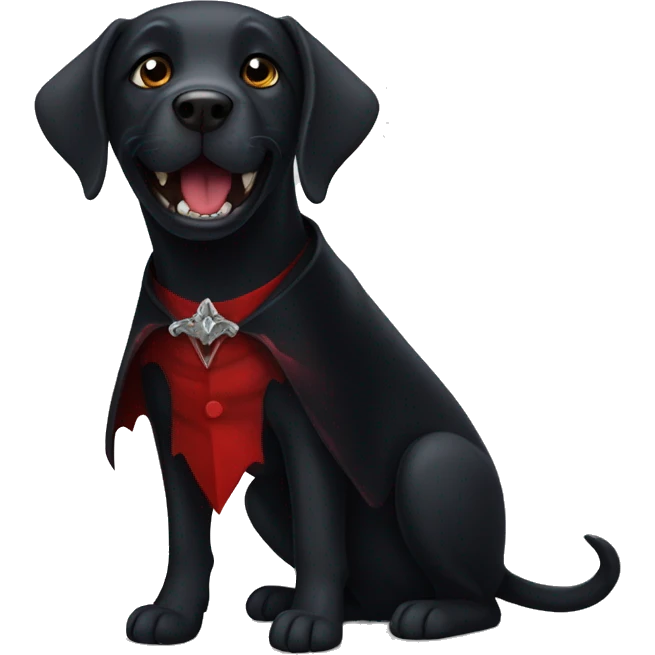 Black labrador dressed as a vampire  emoji