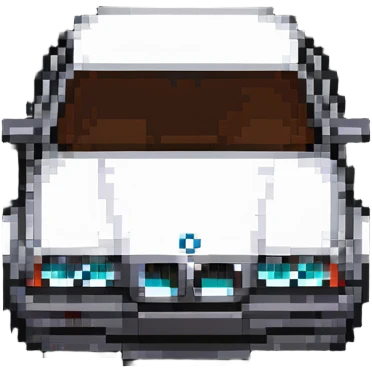 BMW car with kidney grille in Minecraft style emoji