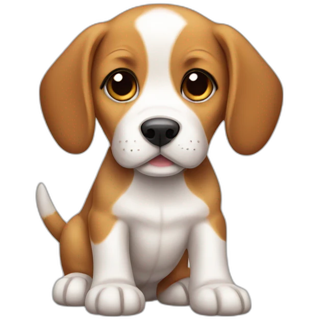 Puppy beagle with bone emoji
