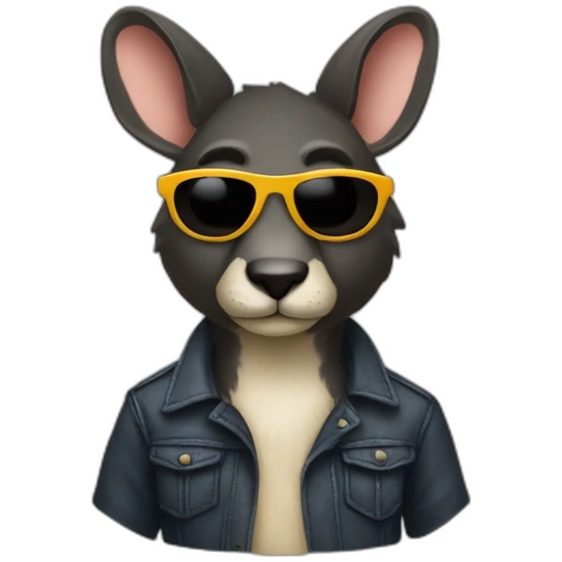 bad kangourou black sunglasses emoji