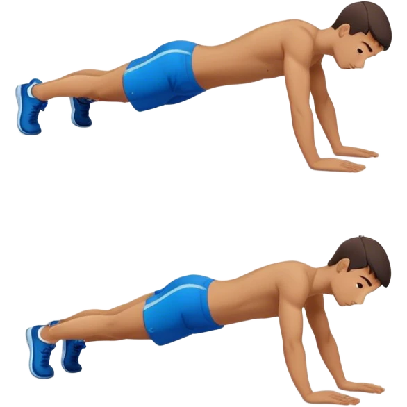 blue shorts doing plank exercise emoji