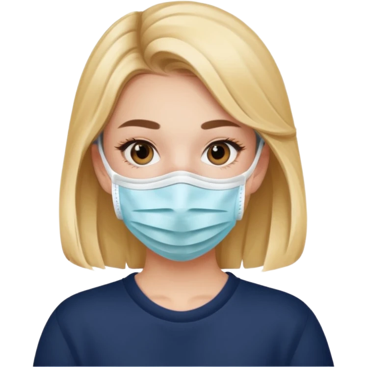 Preppy girl wearing a face mask emoji