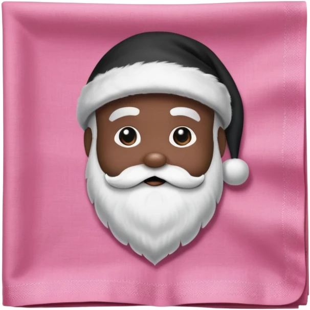 Can you make me a pink napkin with a black Santa on it  emoji