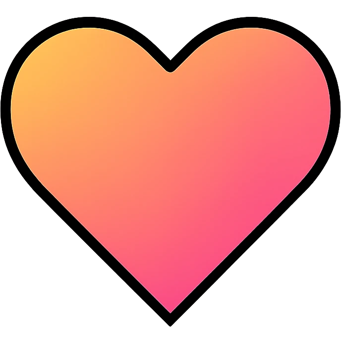 modern icon style gradient heart icon, clean lines, duotone gradient, no text emoji