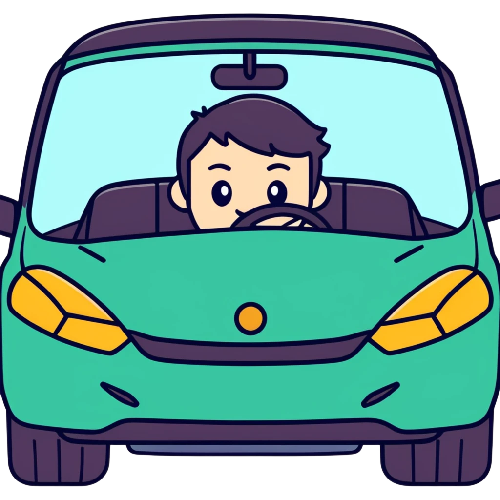 person driving a car emoji